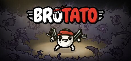 Brotato Steam header art with the potato hero holding two guns