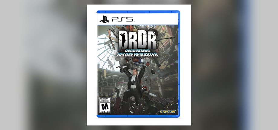 Dead Rising Deluxe Remaster US PS5 box art with Frank West holding a camera in front of a zombie horde