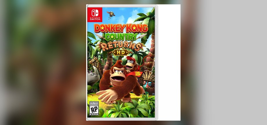 Donkey Kong Country Returns HD Nintendo Switch box art with Donkey Kong and Diddy Kong in the jungle, as shown on the Amazon listing