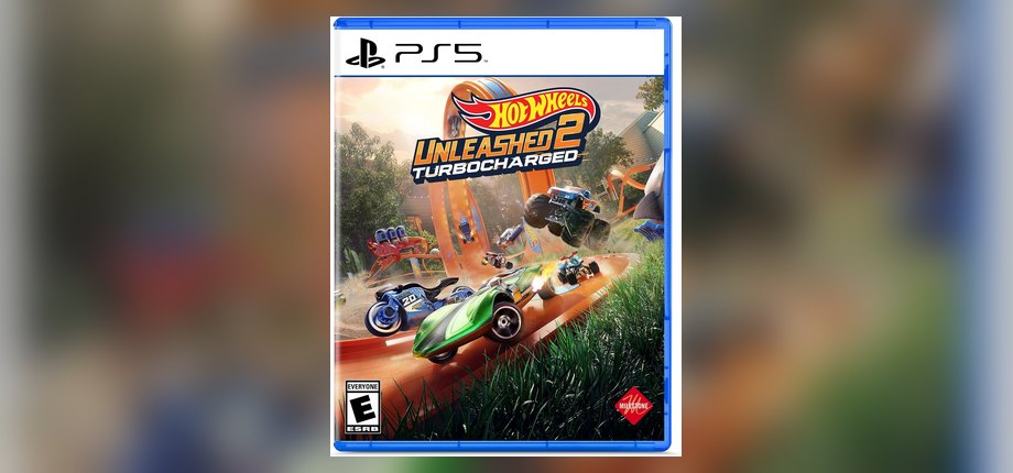 Hot Wheels Unleashed 2: Turbocharged US PlayStation 5 box art with cars racing on orange track