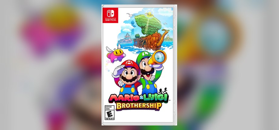 Mario and Luigi: Brothership Nintendo Switch US box art with Mario and Luigi on a sailing island, as shown on the Amazon listing