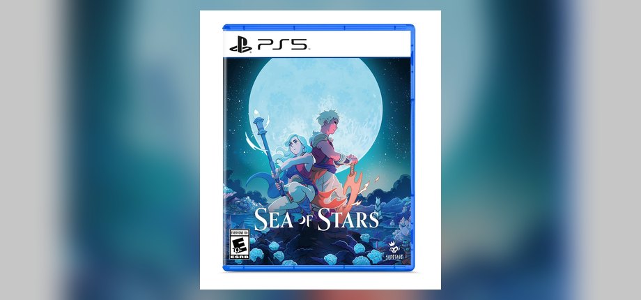Sea of Stars PS5 box art with Zale and Valere under a giant moon, as shown on the Amazon listing