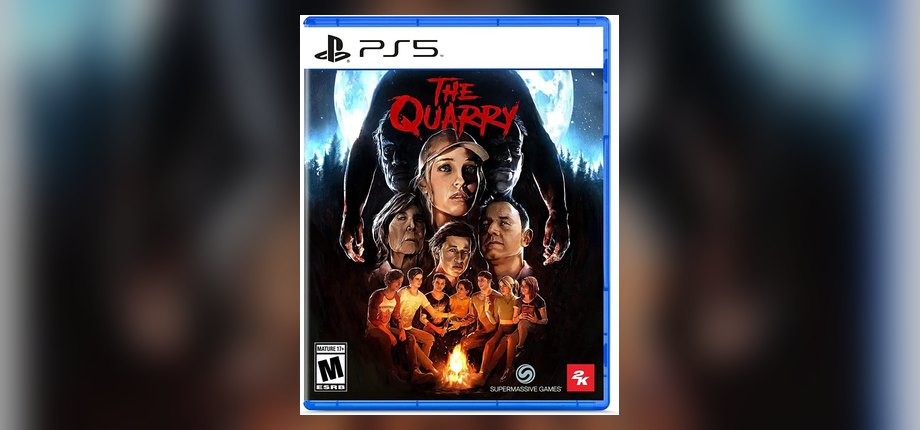The Quarry US PlayStation 5 box art with the camp counselors around a fire